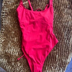 TA3 Red High Cut Pammy Shaping Swim